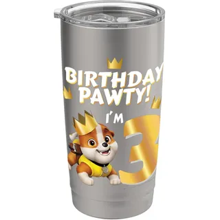 Offizielles Paw Patrol Rubble Birthday Pawty I'm 3 Party Doppelwandiger Edelstahl-Thermobecher
