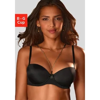 Schalen-BH JETTE, Damen, Gr. 85, Cup E, schwarz, Microtouch, Obermaterial: 82% Polyamid (TACTEL), 18% Elasthan (LYCRA), BHs Schalen-BH, mit extravagantem Schmuckteil, sexy Dessous