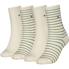 Tommy Hilfiger Damen Classic Socken, Rosa/Grün, 39/42 (4er Pack)