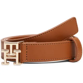 Ledergürtel TOMMY HILFIGER "TH MODERN 2.5 cm breit", Damen, Gr. 75, braun (cognac), Rindsleder, unifarben, Gürtel Ledergürtel, Größenverstelbar