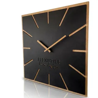 Flexistyle Moderne große Wanduhr 60 cm Exact ECO schwarz