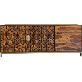 FineBuy Sideboard FineBuy Anrichte Sheesham Massivholz 180 cm Kommode Türen Schubladen