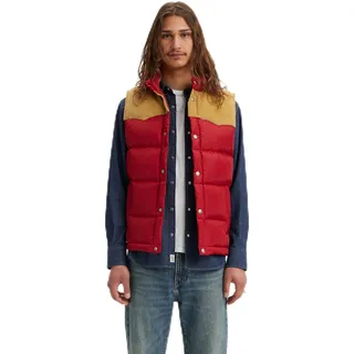 Levi's Herren Western Super Puffer Denim Vest, Rhythmic Red, L