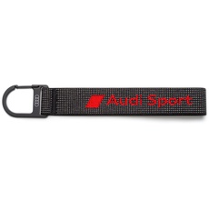 Bild von Audi 3182400400 Schlüsselanhänger Schlüsselband Schlaufe Raute Logo Karabinerhaken, schwarz/rot