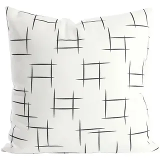 Deco-Raum Dekokissen Stripe 45x45 cm mit Füllung , Weiß , Textil , Füllung: Polyester , 45x45 cm , Heimtextilien, Wohntextilien, Kissen, Zierkissen