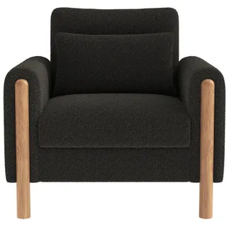 Okwish Relaxsessel 87/83/88,5 cm dunkelgrau aus Lammfell-Optik mit dickem Sitzkissen , Dunkelgrau , Textil , 83x88.5x87 cm , Wohnzimmer, Sessel, Relaxsessel