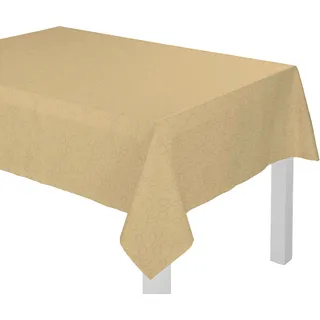 Wirth Tischdecke "Westport" Made in Germany, Jacquard Dekostoff, Blatt-Design, Pflegeleicht, beige