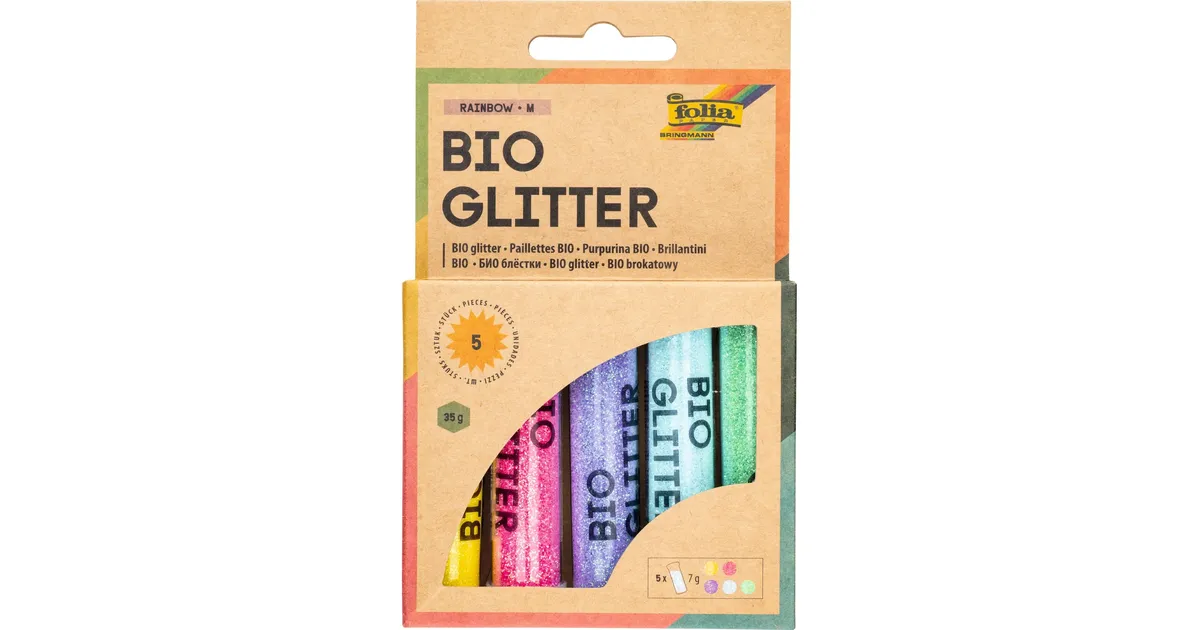 Folia Bio Glitter Mix Rainbow M Glitter 5 Tuben à 7g | juuhu.at