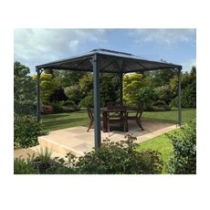 Palram - Canopia  Martinique 3 x 4.3 GartenPavillon Anthrazit inkl. LED Set