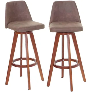 MCW Barhocker C43 2er-Set 2er-Set drehbar Holz Vintage Braun