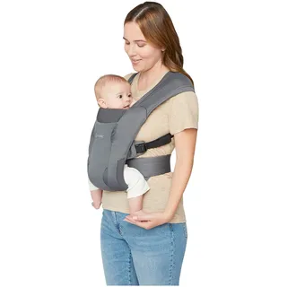 Ergobaby Embrace Soft Air Mesh Babytrage, 3 Tragepositionen, schwarz