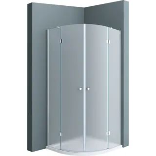 doporro Duschkabine 90x90x190cm Duschabtrennung inkl. flache-Duschwanne ESG-Sicherheitsglas Satiniert Easy-Clean-Beschichtung