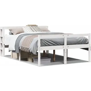 vidaXL Seniorenbett mit Kopfteil ohne Matratze Weiß 150x200 cm - Weiß