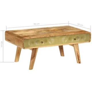 vidaXL Couchtisch Braun Mangoholz 90 x 50 x 40 cm