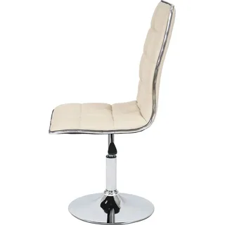 Mendler 2er-Set Esszimmerstuhl HWC-C41, Stuhl Küchenstuhl, höhenverstellbar drehbar, Kunstleder FSC®-zertifiziert ~ creme