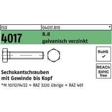Bild Bufab, Schrauben, Sechskantschraube ISO 4017 VG M 16 x 100 8.8 galvanisch verzinkt (25 Schrauben pro Stück)