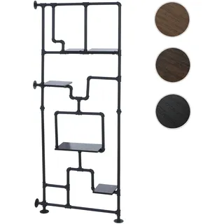 Raumteiler mit Regal HWC-P10, Wohnregal Ablageregal, Industrial Metall Melamin MVG 203x80x20cm ~ sch