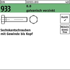 Bild Sechskantschraube DIN 933 VG M12x 55 8.8 galv.verz. 100 Stück