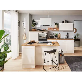 Respekta Küchenzeile 290 cm hochglänzend Weiß inkl. E-Geräte