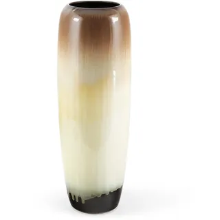 fanquare Hohe Vasen Boden Stehend 50cm, Braun Keramik Dünne Pampasgras Vase, Moderne Dekorative Große Blumenvase für Kaminsims Wohnzimmer Mittelstücke Haus Dekoration