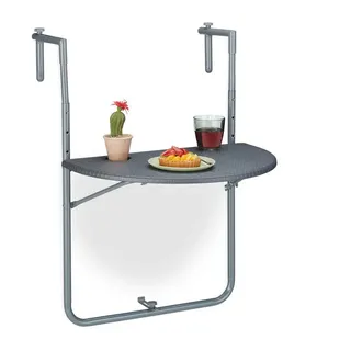 Relaxdays Balkonhängetisch 63 x 63 x 84 cm Grau