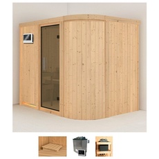 Bild von Sauna »Thyra 4«, (Set), 9-kW-Ofen mit externer Steuerung beige