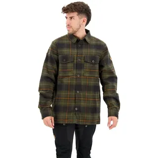 Fjällräven Övik Lite Padded Langarmhemd - Deep Forest / Black - S