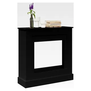 Kaminumrandung, schwarz, 90 x 30 x 90 cm, Holzwerkstoff