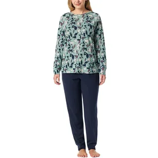 Schiesser Damen Schlafanzug Set lang mit Bündchen Modal Baumwolle Mix-Comfort Nightwear Pyjamaset, Multicolor 4_182019, 36