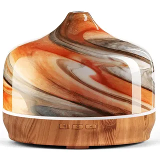 Porseme Aroma Diffuser 500ml,Handgeblasen Glas Luftbefeuchter,Ultraschall Aromatherapie Öle Diffusor mit 7 Farben LED Licht,Diffusor für Ätherische Hält 15-21 Stunden,Leise für Wohnung (Deep Desert)