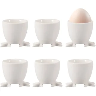 Joycabin 6 Stück Eierbecher Porzellan,Eierstnder für Jeden Frühstückstisch,Ostergeschenke Eierstnder,Eierständer Eierschale,Eierstnder Geschirr für Hart und Weichgekochten Eiern Ostern Geschenke Weiß