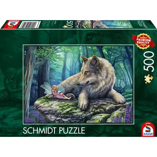 Schmidt Spiele 59714 Wolf und Elfe, 500 Teile Puzzle, Mehrfarbig