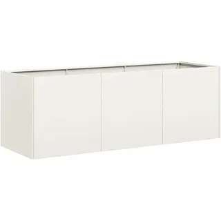 vidaXL Pflanzkübel Weiß 120x40x40 cm Kaltgewalzter Stahl