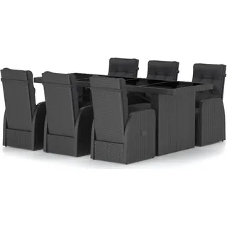 vidaXL Garten-Essgruppe 7-tlg. schwarz