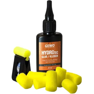Gewo HydroTec Tischtennis Kleber auf Wasserbasis - ITTF zugelassener Belagkleber für Tischtennisschläger, lösungsmittelfreier Kleber für alle TT-Beläge, mit Klammer und Applikatorschwämmen, 37 ml