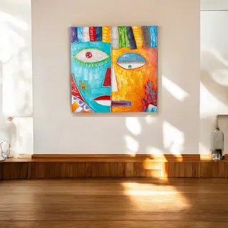 Casablanca by Gilde Leinwandbild CASABLANCA BY GILDE "Visage quadratisch", bunt (farbe bild(er): mehrfarbig), B:100cm H:100cm T:4cm, Holz, Leinwand, Bilder, Leinwandbild