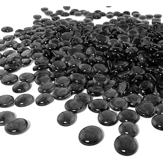 ARSUK 80 Schwarze Glaskiesel – 455 g, Ø 17–20 mm – Hochwertige Dekosteine, Glasnuggets, Bastelsteine für Vasenfüllung, Tischdeko, DIY, Hochzeits- & Partydeko, Aquarium, Mosaik, Geschenkideen