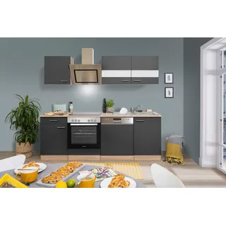 Respekta Küchenzeile Merle 220 cm grau