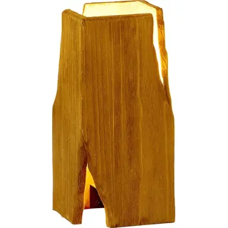 Tischleuchte Holz Wohnzimmer 25 cm niedrig E27 Skandinavisch Tischlampe klein