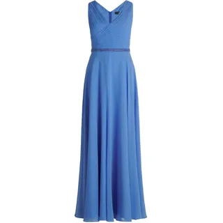 Abendkleid VERA MONT "Abendkleid mit Plissee", Damen, Gr. 42, EURO, blau (paris blau), Obermaterial: 100% Polyester Pol. recyc.., Kleider Abendkleid