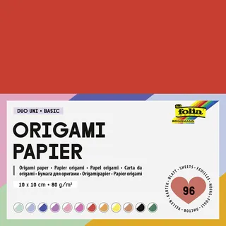 Folia Origami Papier DUO UNI BASIC 10 x 10 cm 96 Blatt mehrfarbig