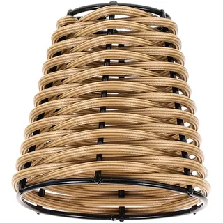 EXCEART Mini Rattan Lampenschirm 2.17 Zoll Gewebter Kleiner Lampenschirm Für Tischleuchten Wohnzimmer Büro Dekoration Augenschutz