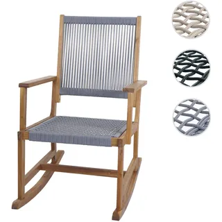 Schaukelstuhl HWC-P73, Garten Outdoor Wippstuhl Relaxstuhl Schaukelliege, Akazie Holz Rope Seilgefle