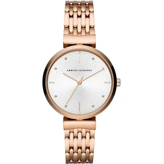 Armani Exchange Watch For Women, Quarz-Dreizeigerwerk und 36mm Gehäusegröße mit Edelstahlarmband