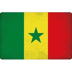 Blechschild Wandschild 20x30 cm Senegal Fahne Flagge