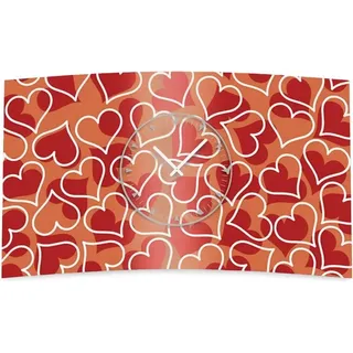 Doppel-Herz Designer Wanduhr modernes Wanduhren Design leise kein ticken dixtime 3DS-0163