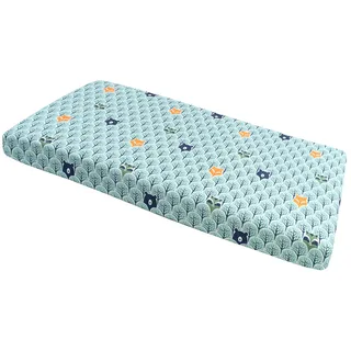 Medi Partners Spannbettlaken 60x120 Baby Bettlaken Kinderbett Spannbetttuch 100% Baumwolle - Fitted Kinder Sheet Bettwäsche Babymatratze Schlafsack Babybett (Wald mit Minze)