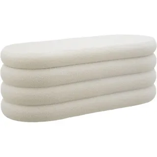 tectake Truhenbank Altu,110 x 45 x 42 cm,Bouclé creme-weiß , Creme, Weiß , Holz , Kiefer , Rauten , Oval , 110x42x45 cm , Esszimmer, Bänke, Sitzbänke