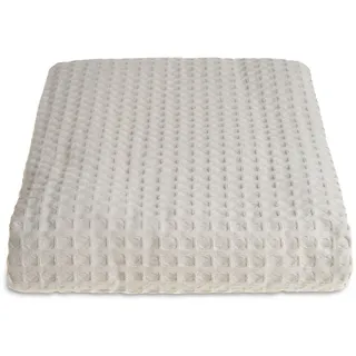 Allure Überwurfdecke, Waffelmuster, 100% Baumwolle, Luxus-Tagesdecke, 175 x 225 cm, Taupe