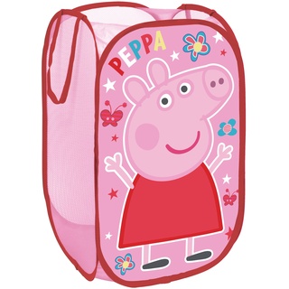 Superdiver Faltbarer Pop-Up Korb für Kinder mit Griffen – Peppa Pig I Wäschekorb I Organisationskorb für Kleidung und Spielzeug (58 x 36 x 36) Kinderzimmer I Behälter für Mädchenzimmer